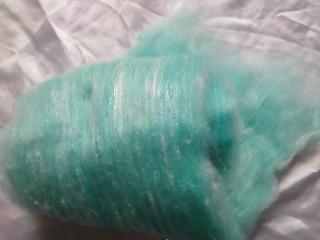 nappe de laine cardée MENTHE TURQUOISE